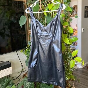 Pleather little black dress